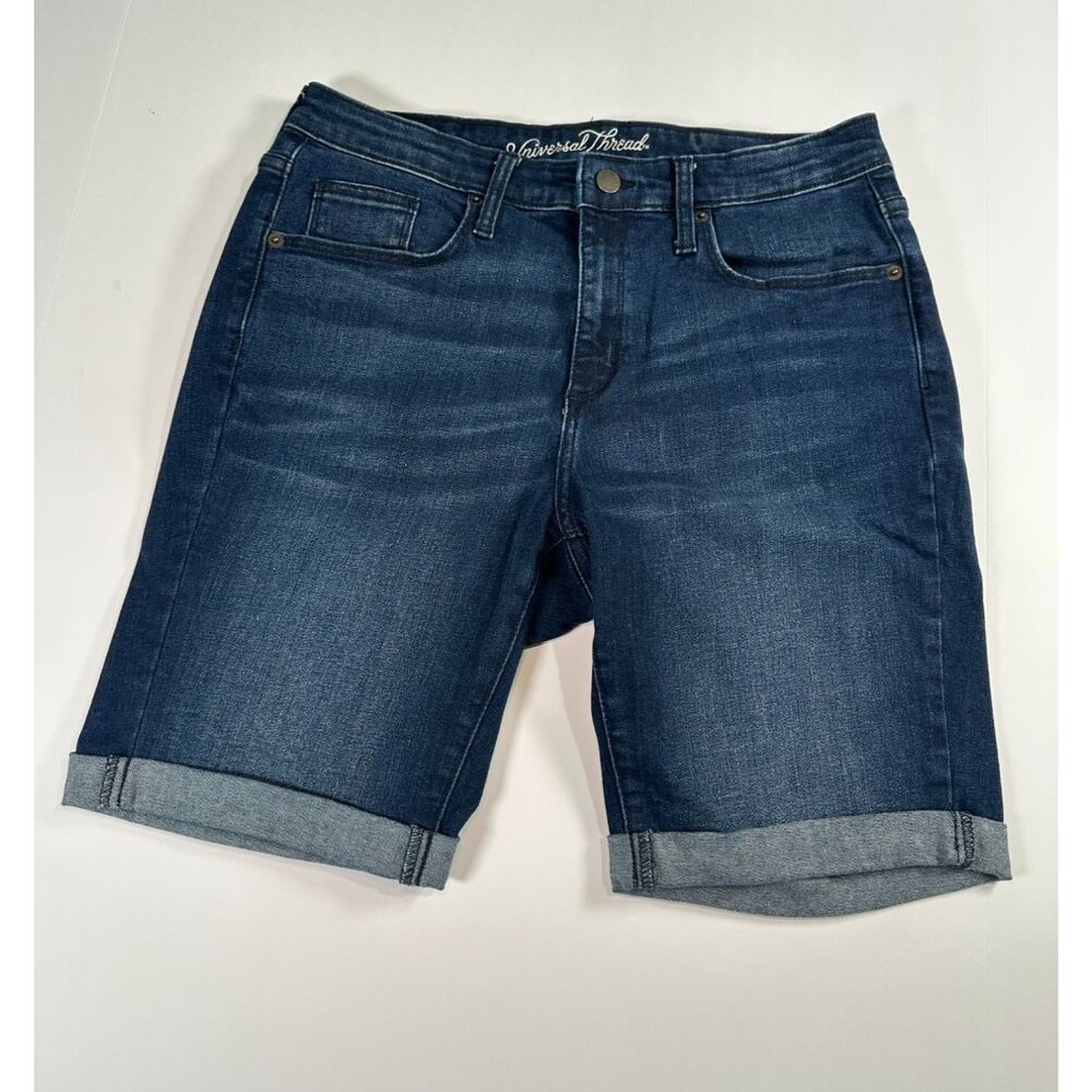 Universal Thread Women’s High Rise Bermuda Denim Shorts Blue Size 12 Used